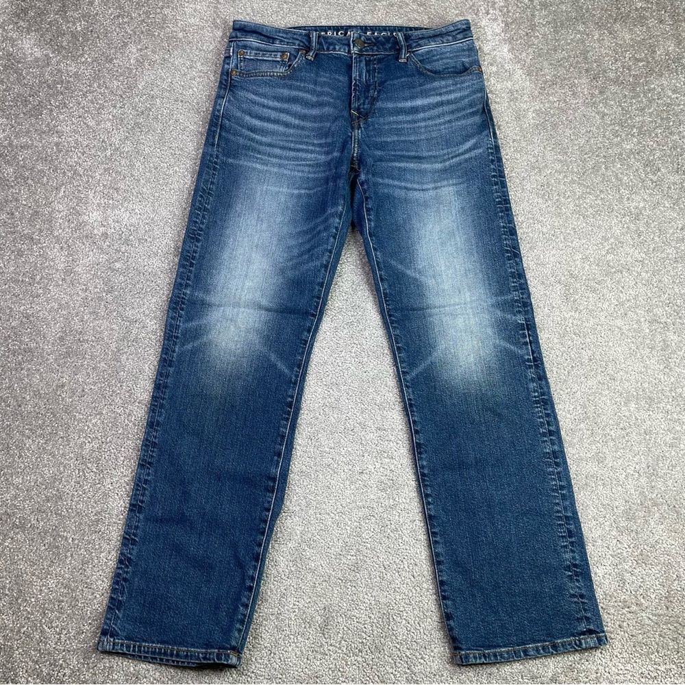 American Eagle Jeans Men's 30X29 Blue Original Bootcut Low Rise Dark Wash Denim